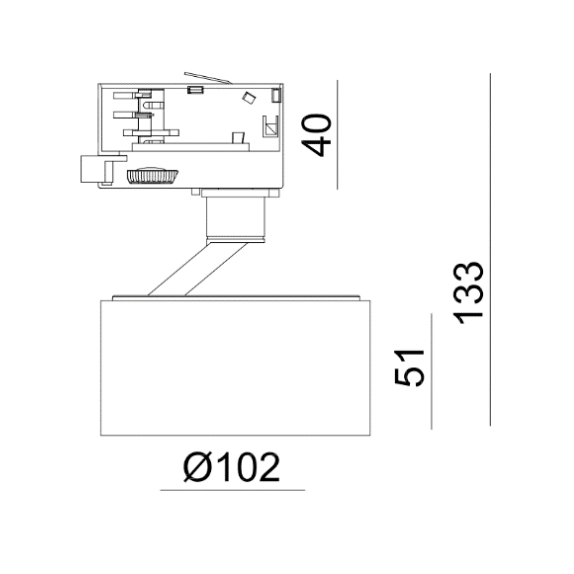 LED-Spot Easy Braccio 3F für Schienensystem | Antidark