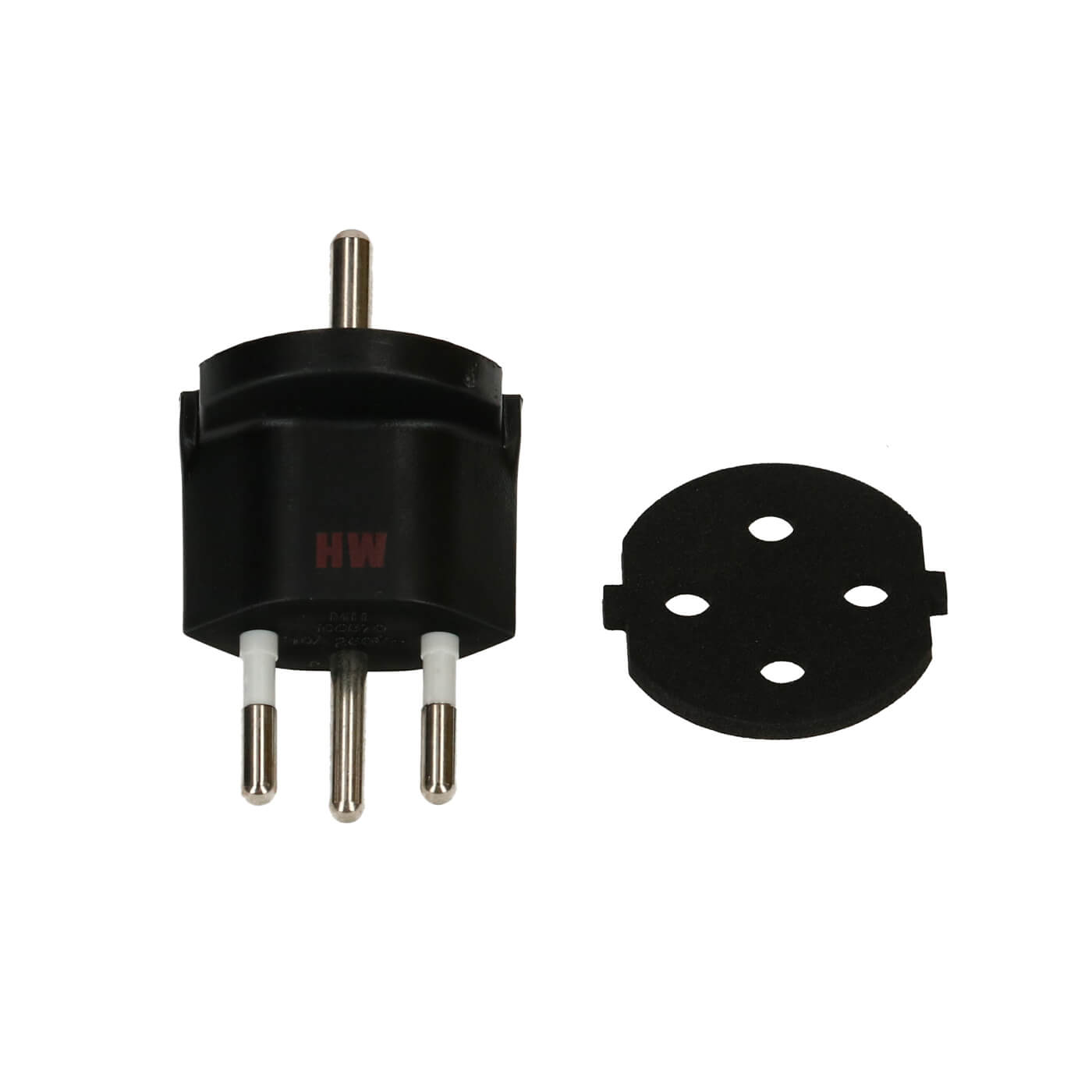 Fixadapter Typ12/Schuko 3-polig Schwarz