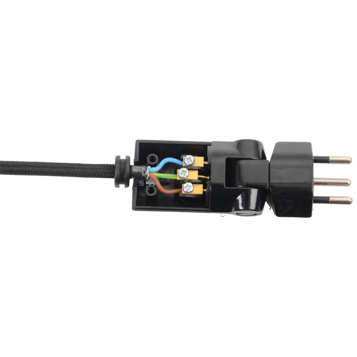 3-poliger Dreh-Winkelstecker schwarz T12