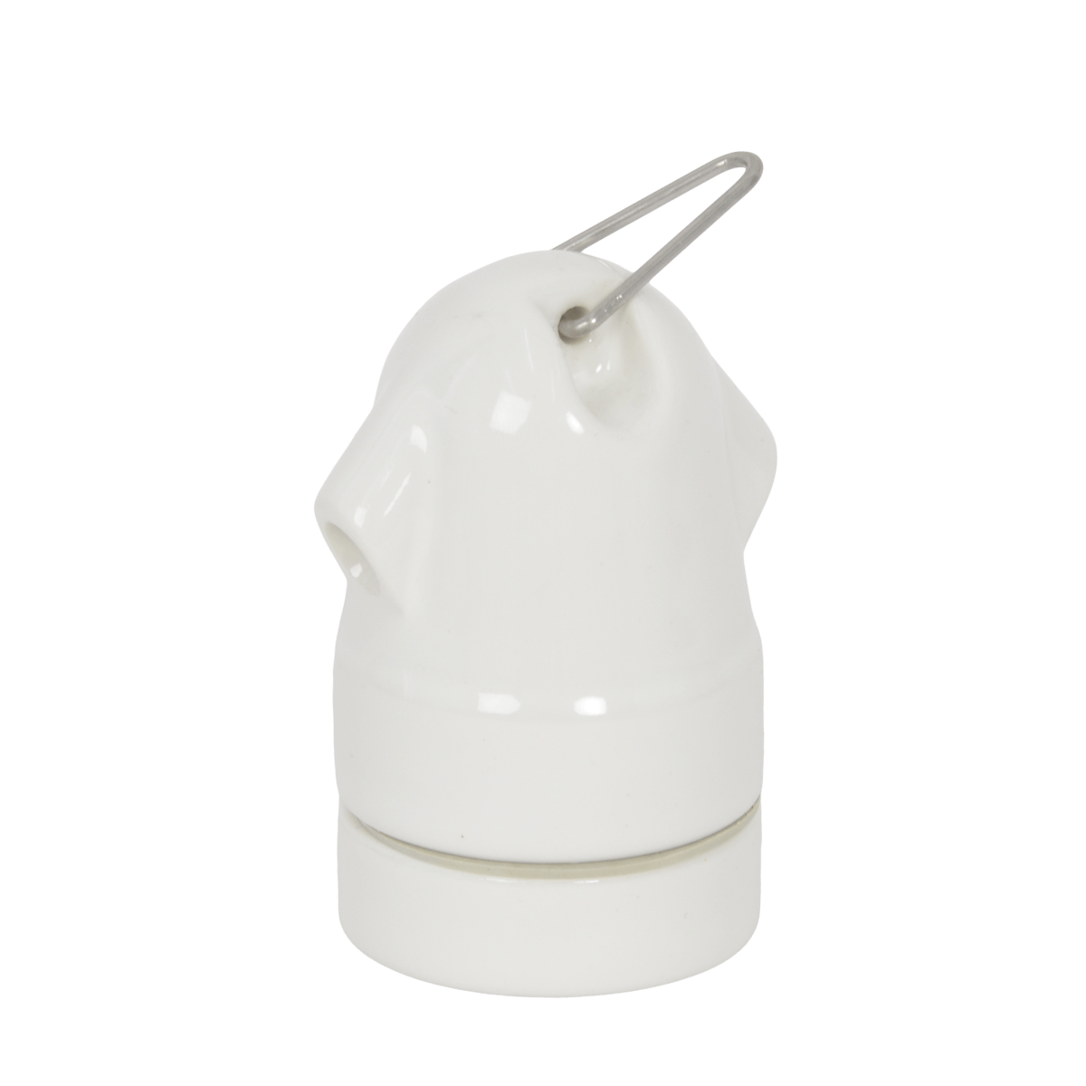 Lampenfassung E27 Porzellan mit Aufhänger "Vintage" Weiss