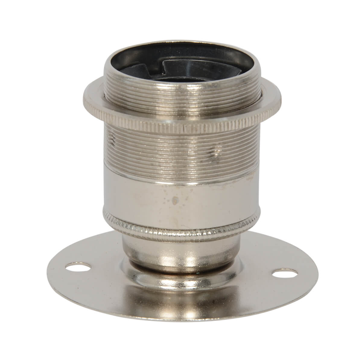 Aufbaufassung mit Stellring für Lampenschirm E27 Nickel