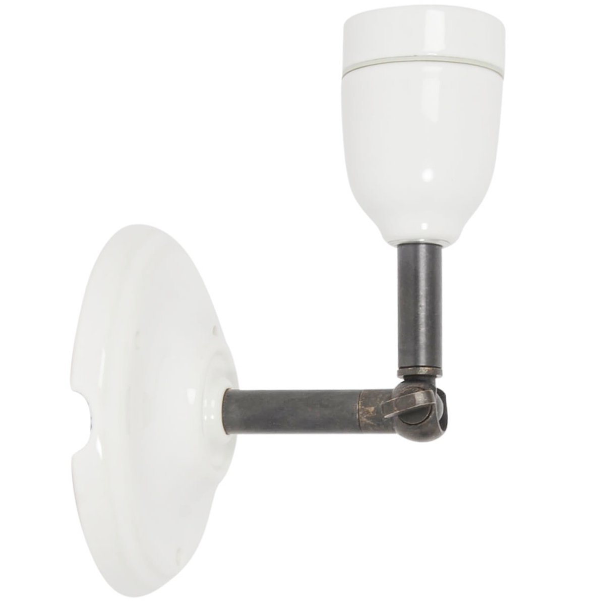 Wandleuchte "High Neck" Weiss Bronzed Finish Porzellan