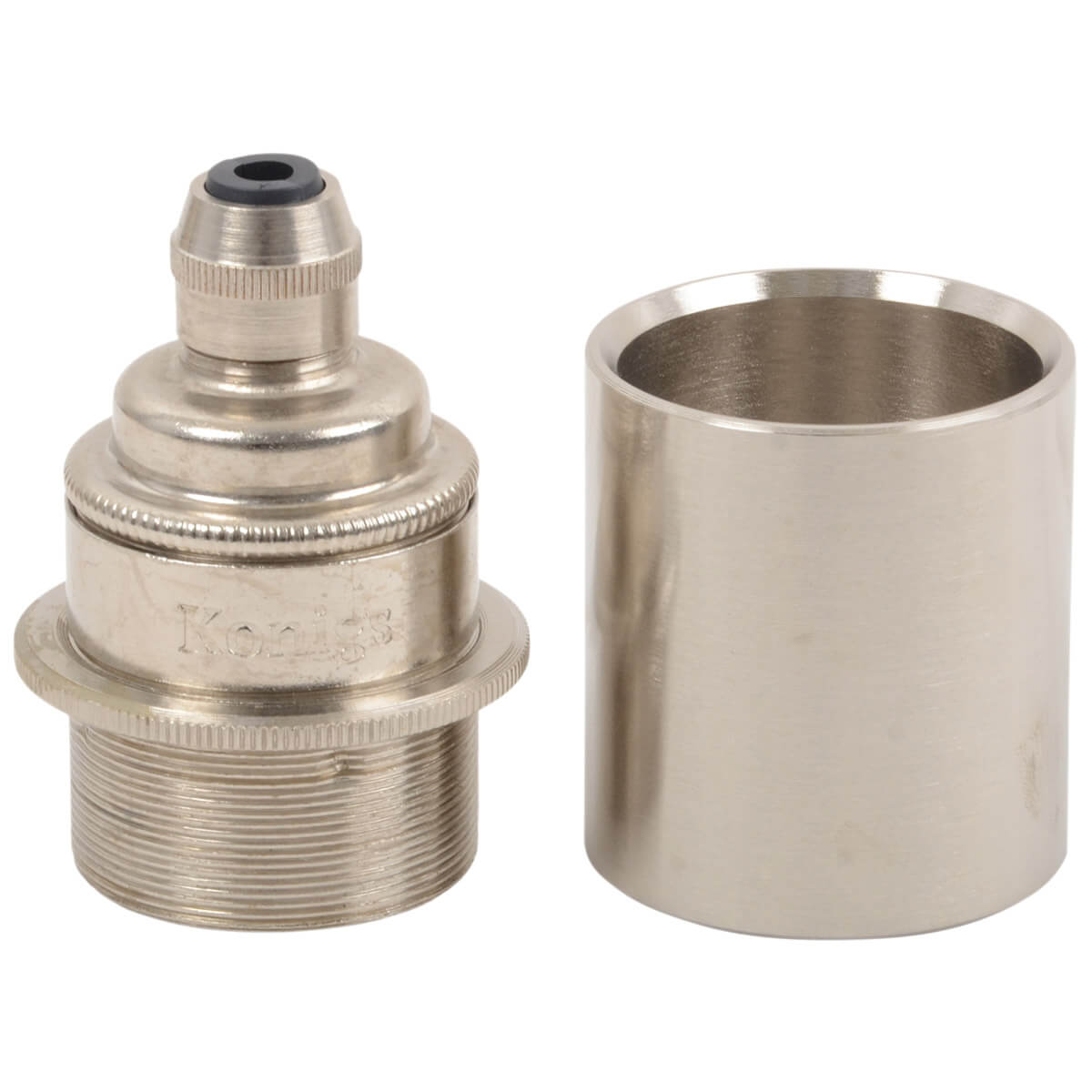 Fassungshülse E27 Nickel glanz