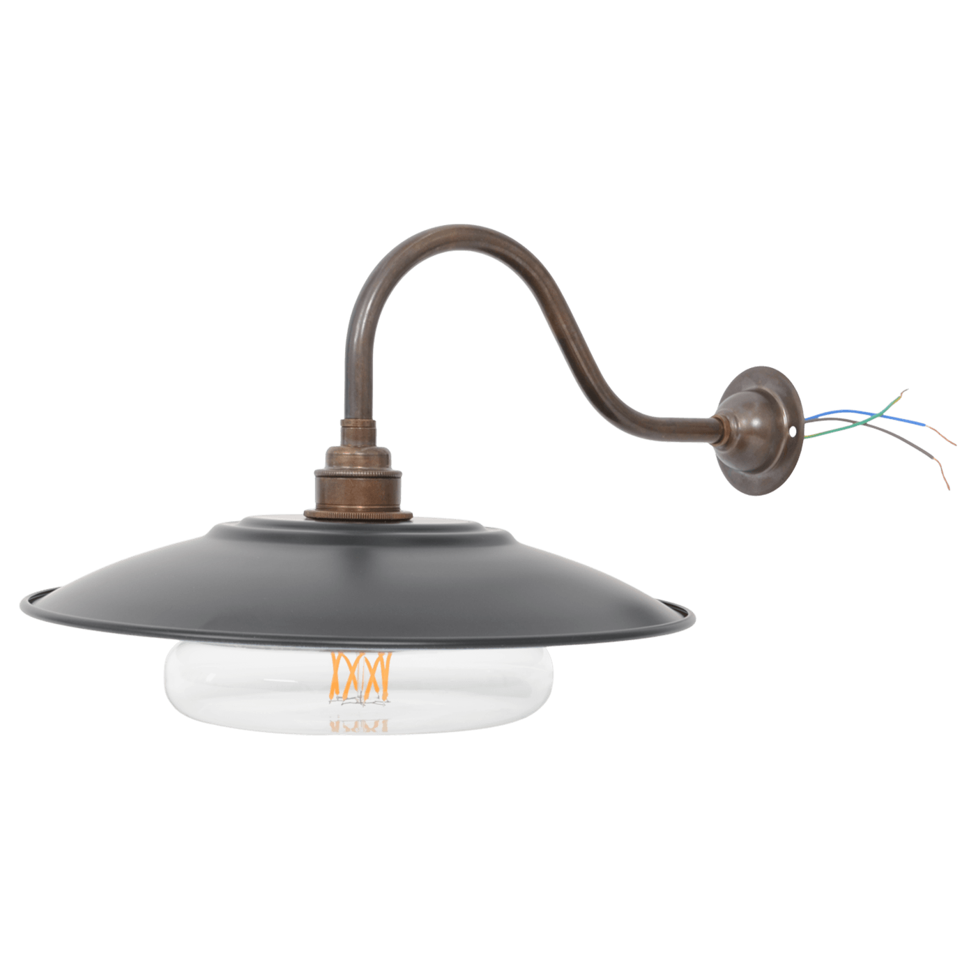 Wandleuchte Schwanenhals "Bronze" mit Stellring