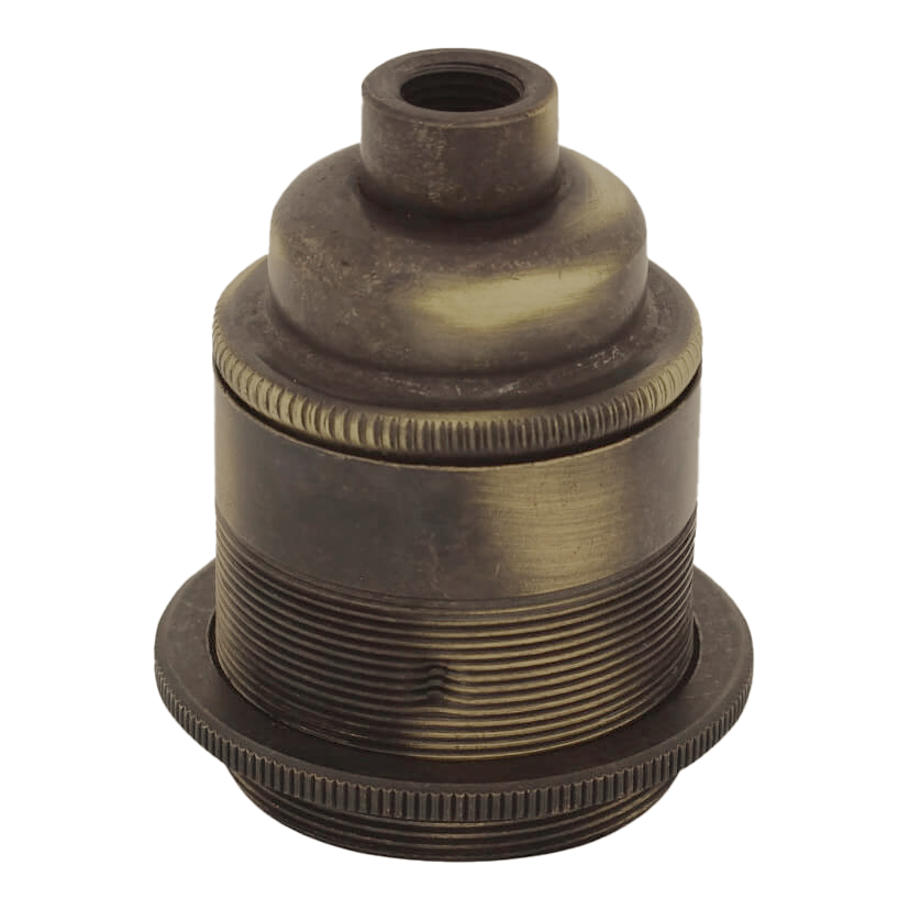 Lampenfassung E27 mit Stellring und M10x1-Gewinde Brushed Antique