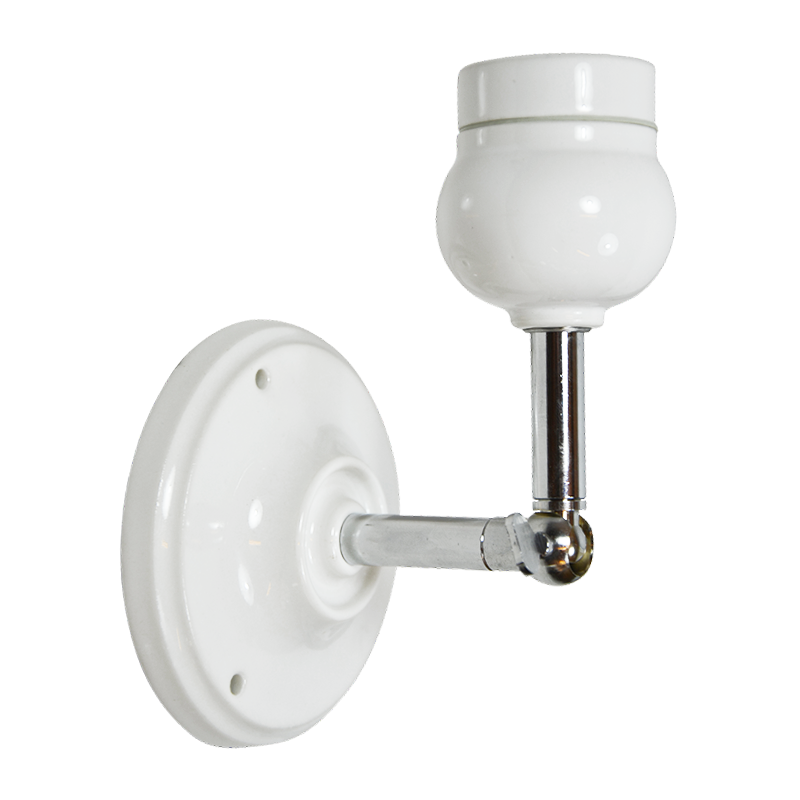 Wandleuchte "Fat Boy" Porzellan Weiss Chrome