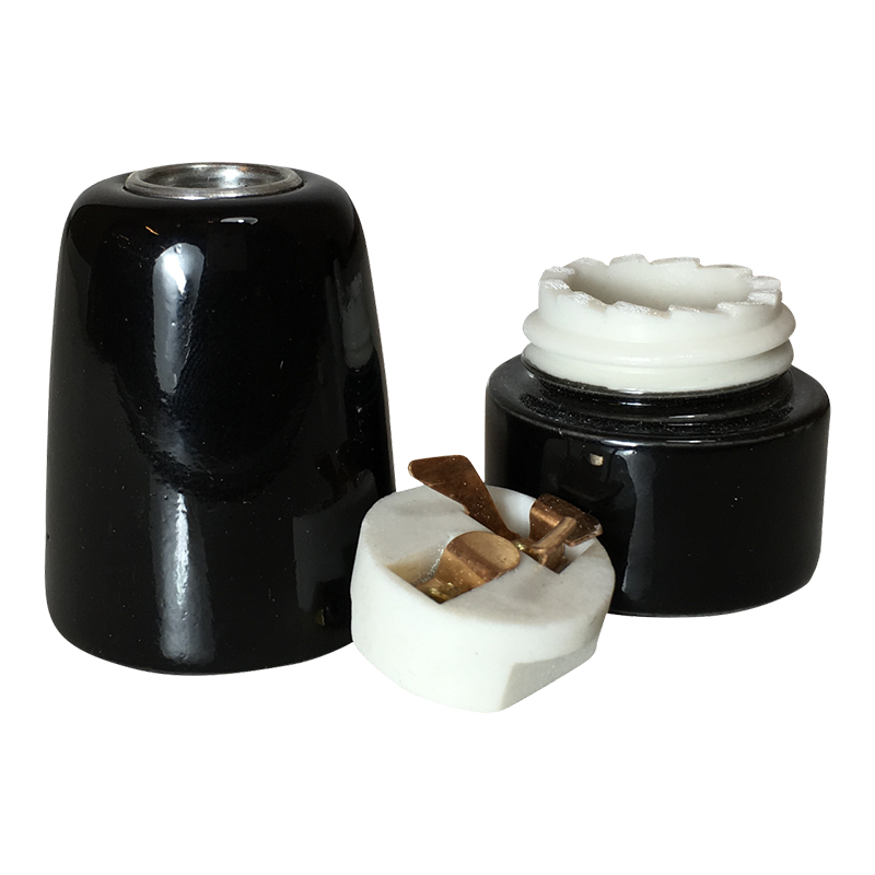 Lampenfassung E14 Porzellan schwarz