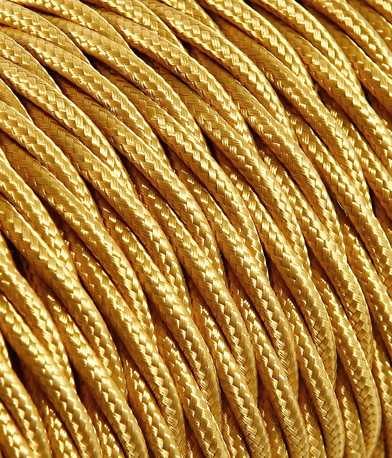 Textilkabel Gold verdrillt, 3 x 1,5mm²