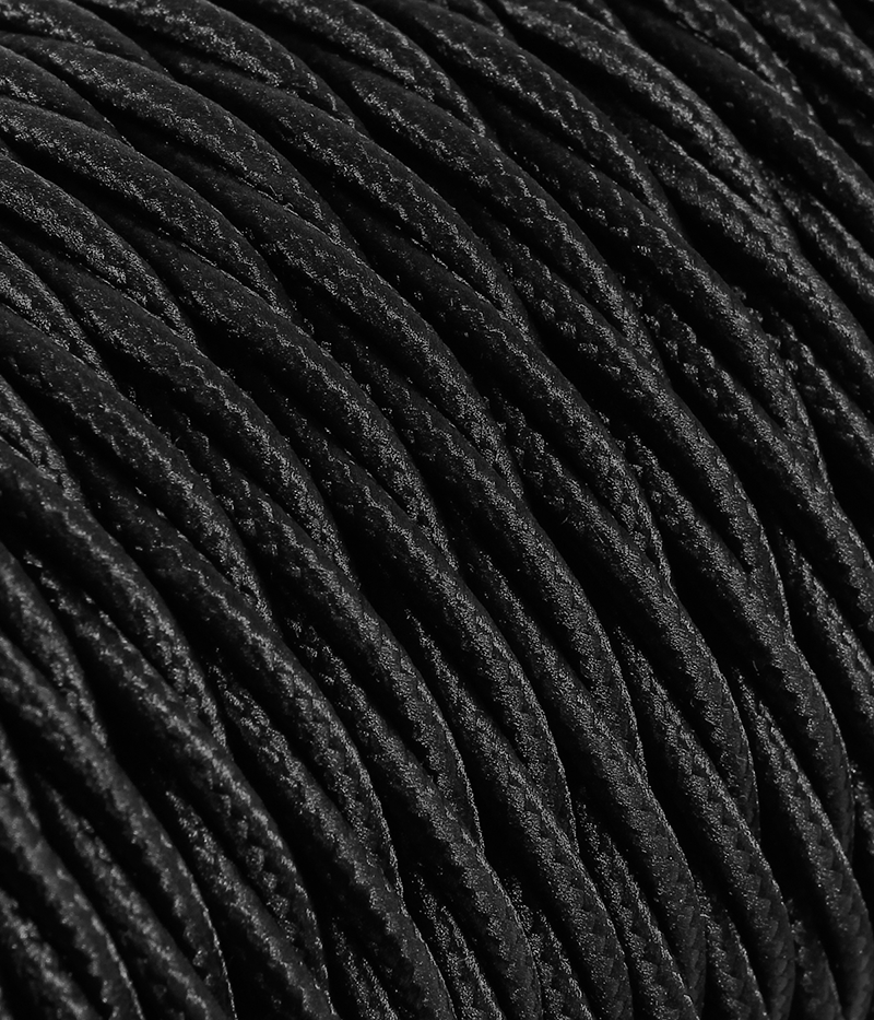Textilkabel Schwarz verdrillt TR12, 3 x 1,5mm²