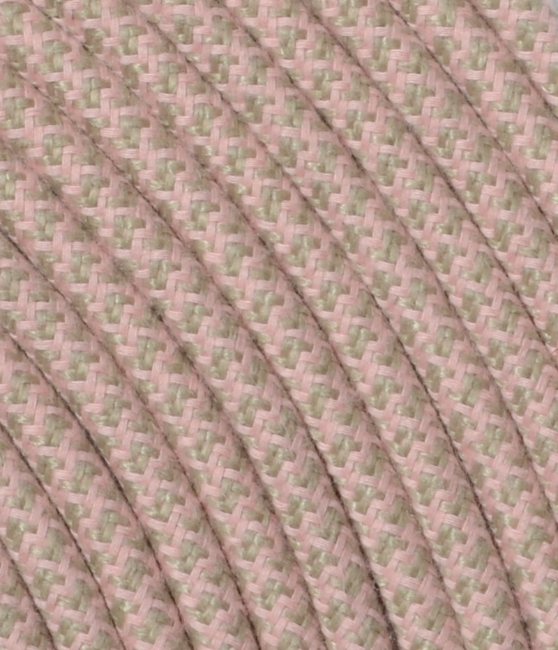Textilkabel Sabbia/Antik Rosa TO411/TO434, 3 x 0,75mm²