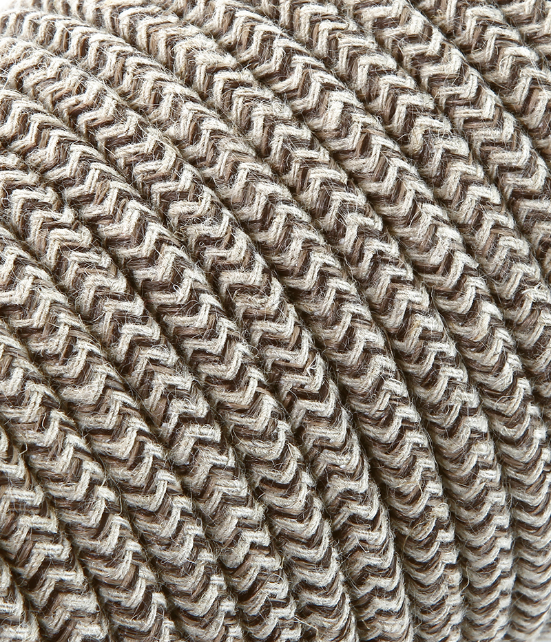 Textilkabel Sabbia/Braun "Zick-Zack" TO447, 3 x 0,75mm²