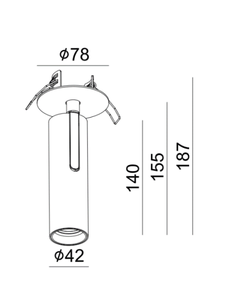 Einbauspot Tube Slim | Antidark