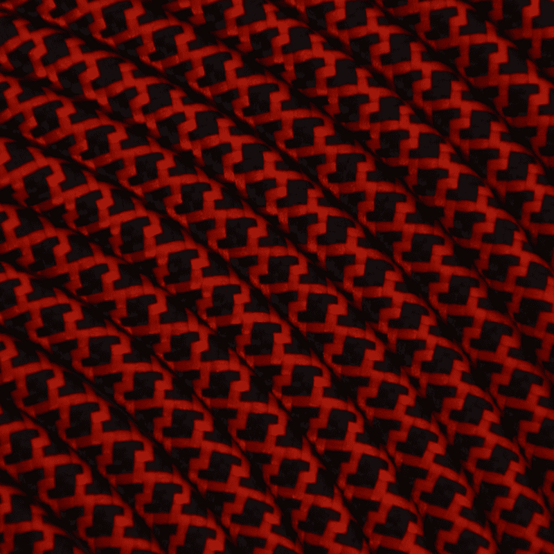 Textilkabel Rot/ Schwarz "Caro" TO57|TO62, 3 x 0,75mm²