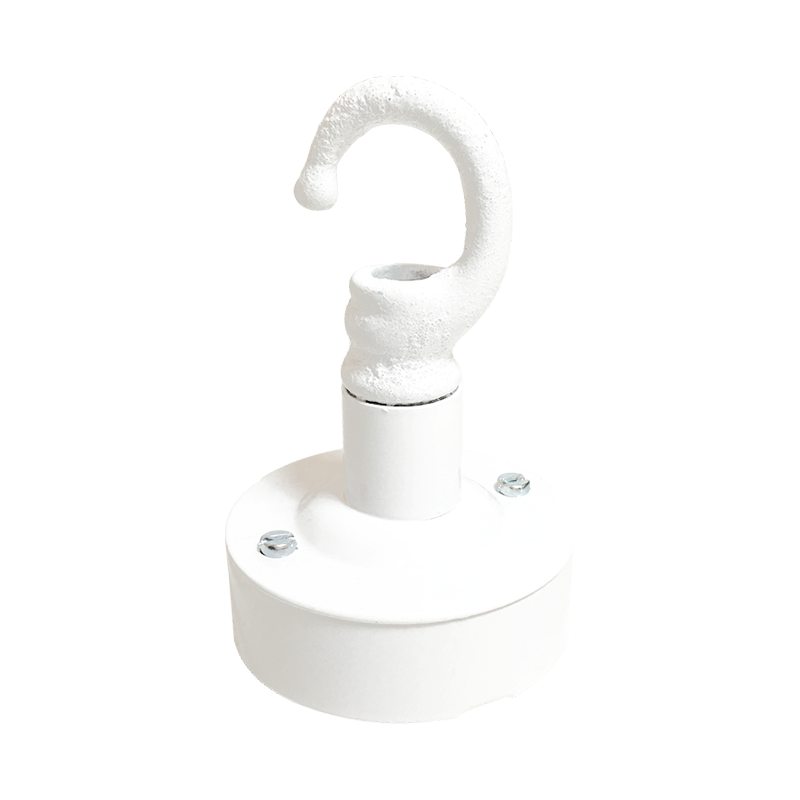 Lampenbaldachin Industrie Weiss mit Haken