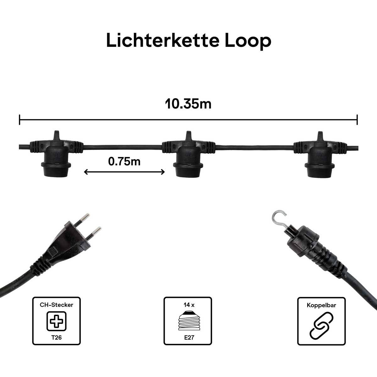 Lichterkette Modular "Loop" 10,35m IP65