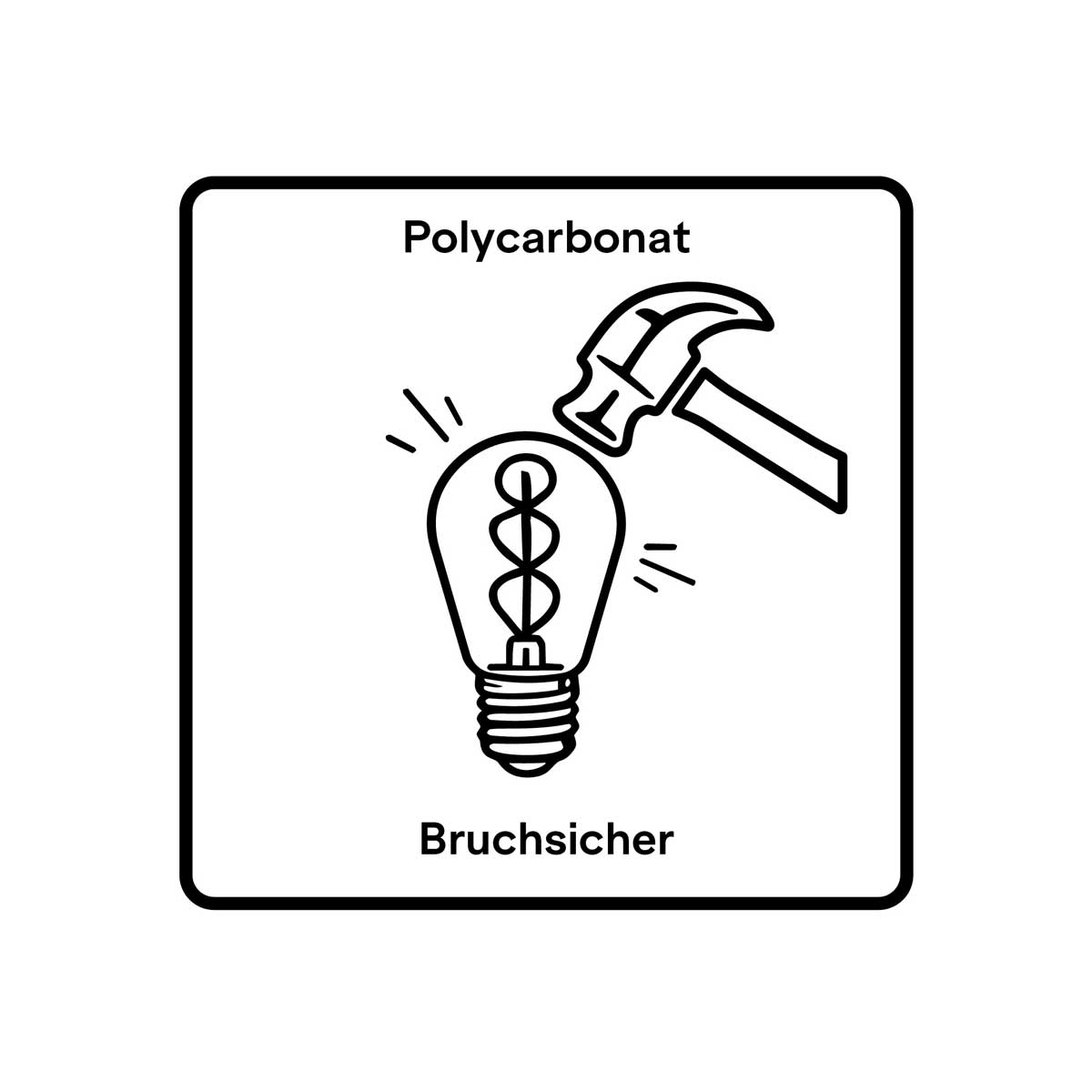 LED Filament Ball G45x68 Lamp 230V 1W E27 Polycarbonat bruchfest