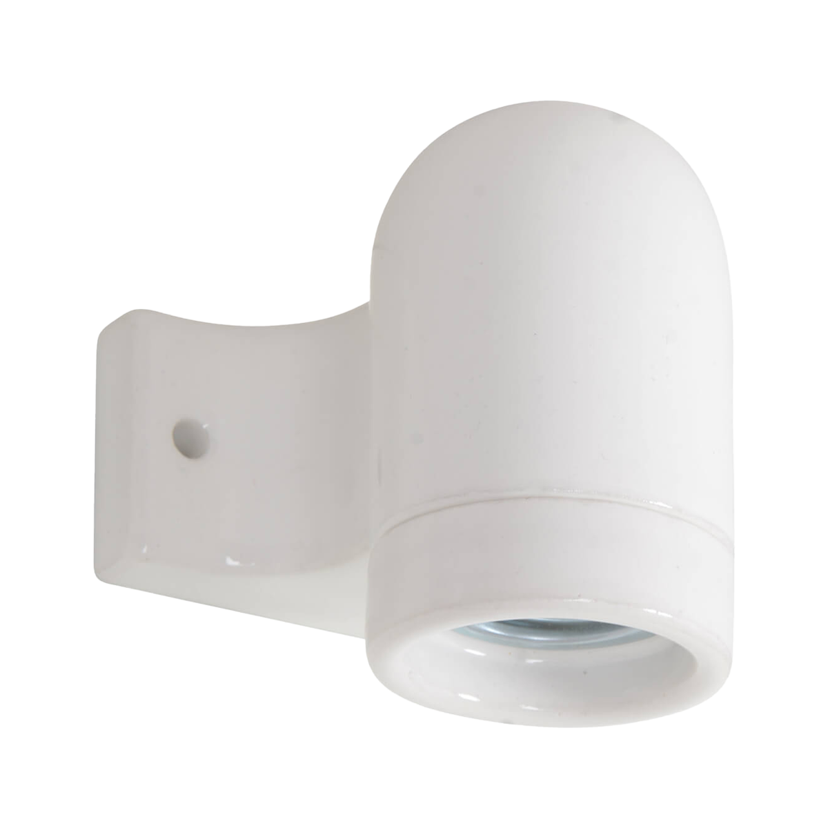 Lampenfassung Wand E27 Porzellan 90° Weiss
