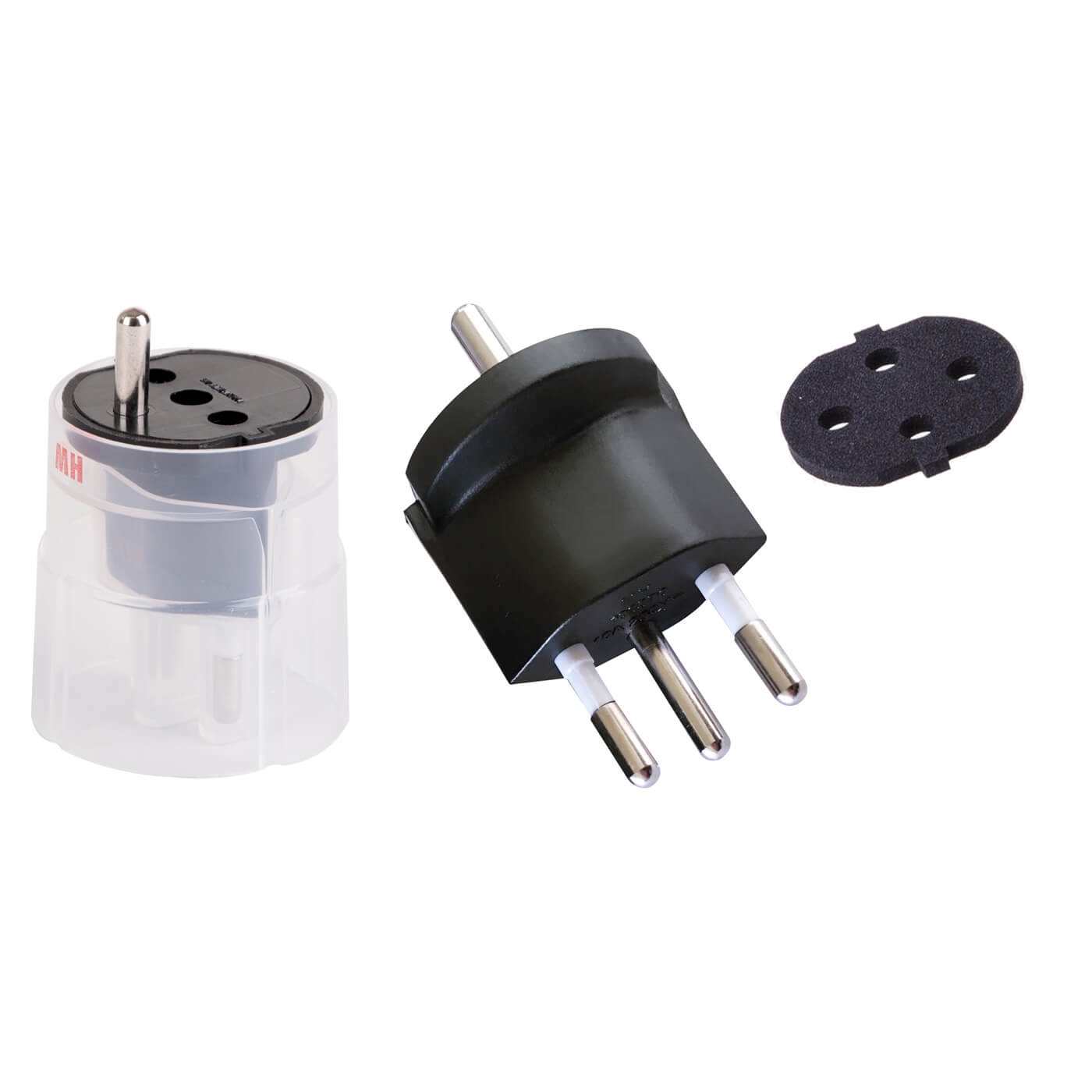 Fixadapter Typ12/Schuko 3-polig Schwarz