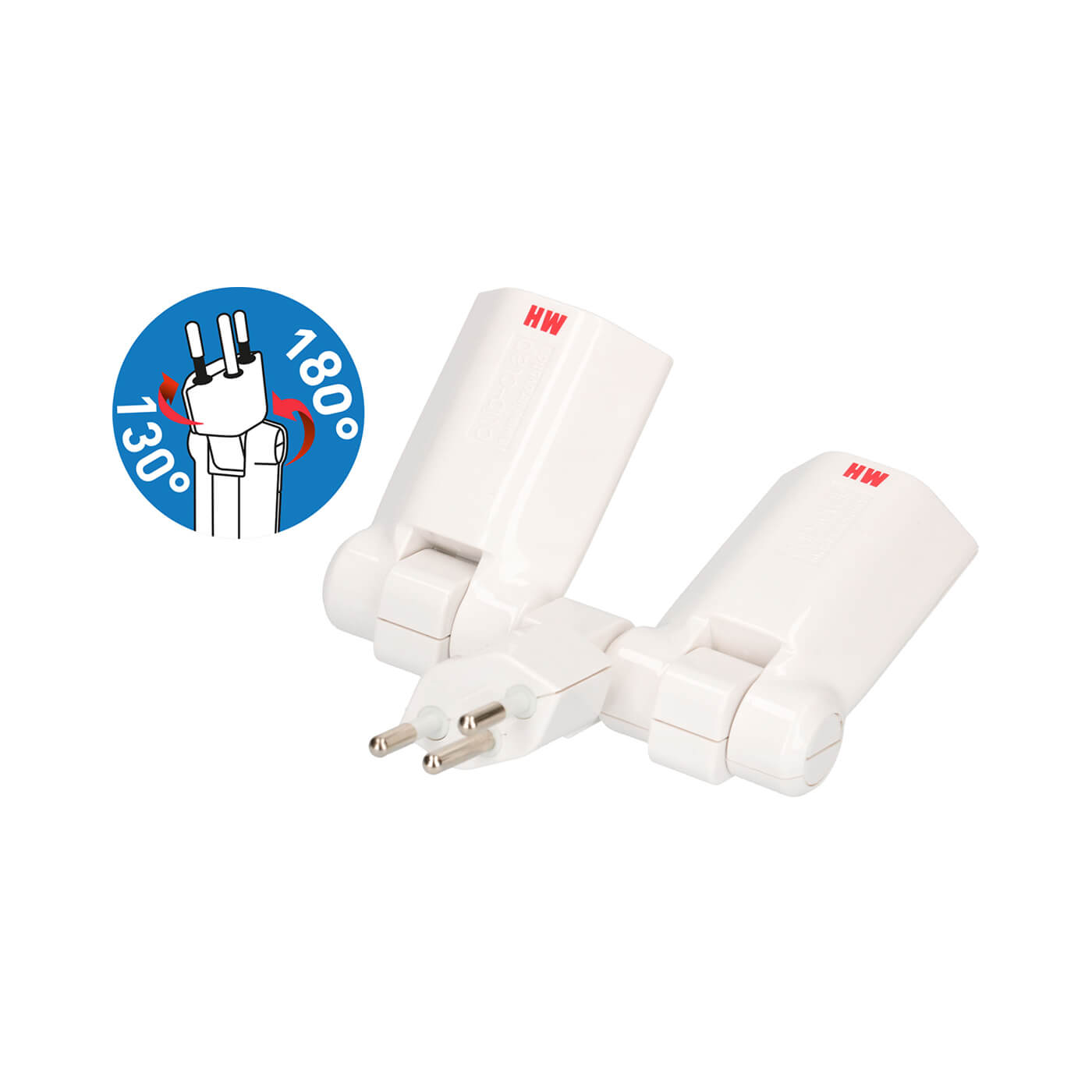 Mehrfachstecker Clip-Clap 2x Typ13 3-polig Weiss