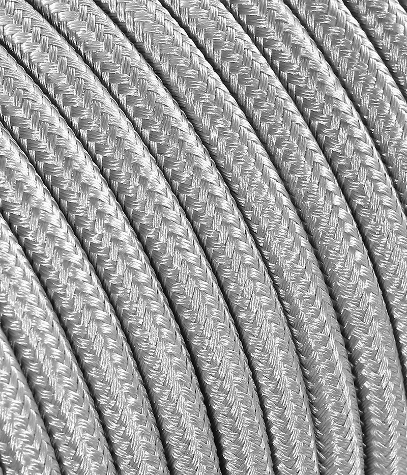 Textilkabel silber