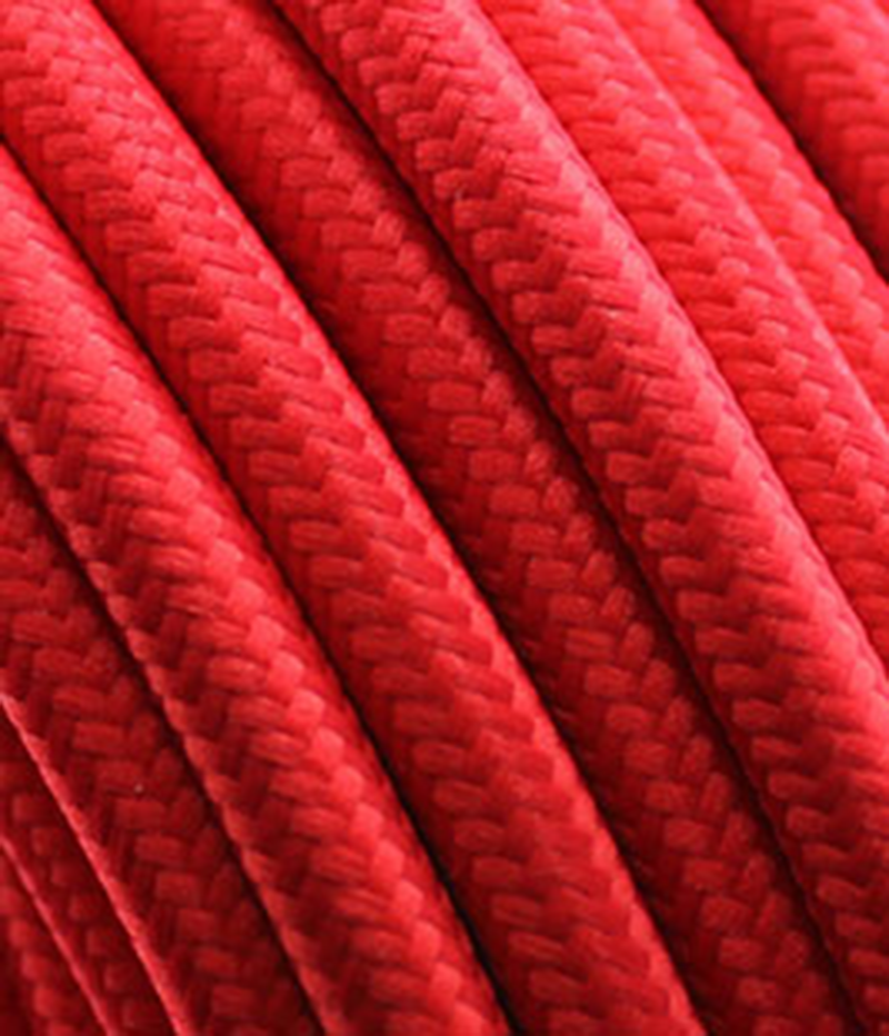 Textilkabel Rot mit Tragorgan, 3 x 0,75mm²
