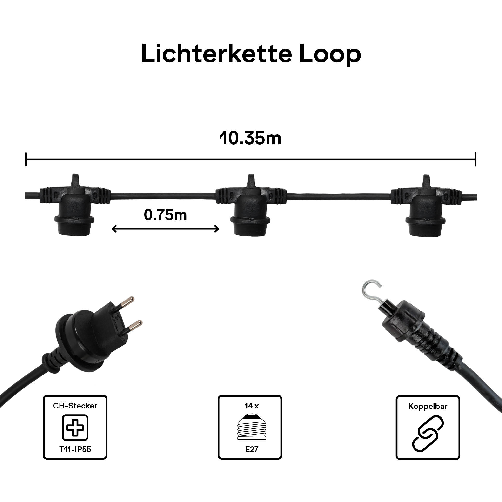 Lichterkette Modular "Loop" 10,35m IP65