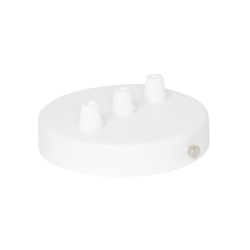 Lampenbaldachin 3-Loch inline Metall Weiss