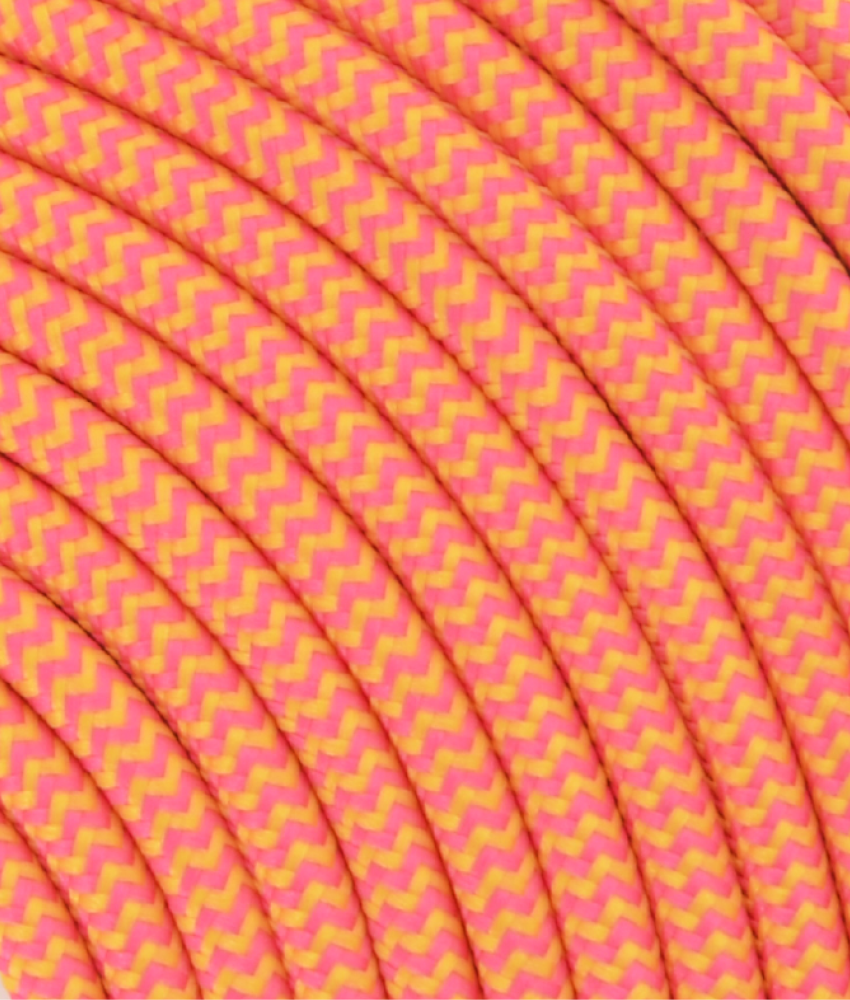 Textilkabel Gelb/ Pink "Zick-Zack" TO58|TO56, 3 x 0,75mm²