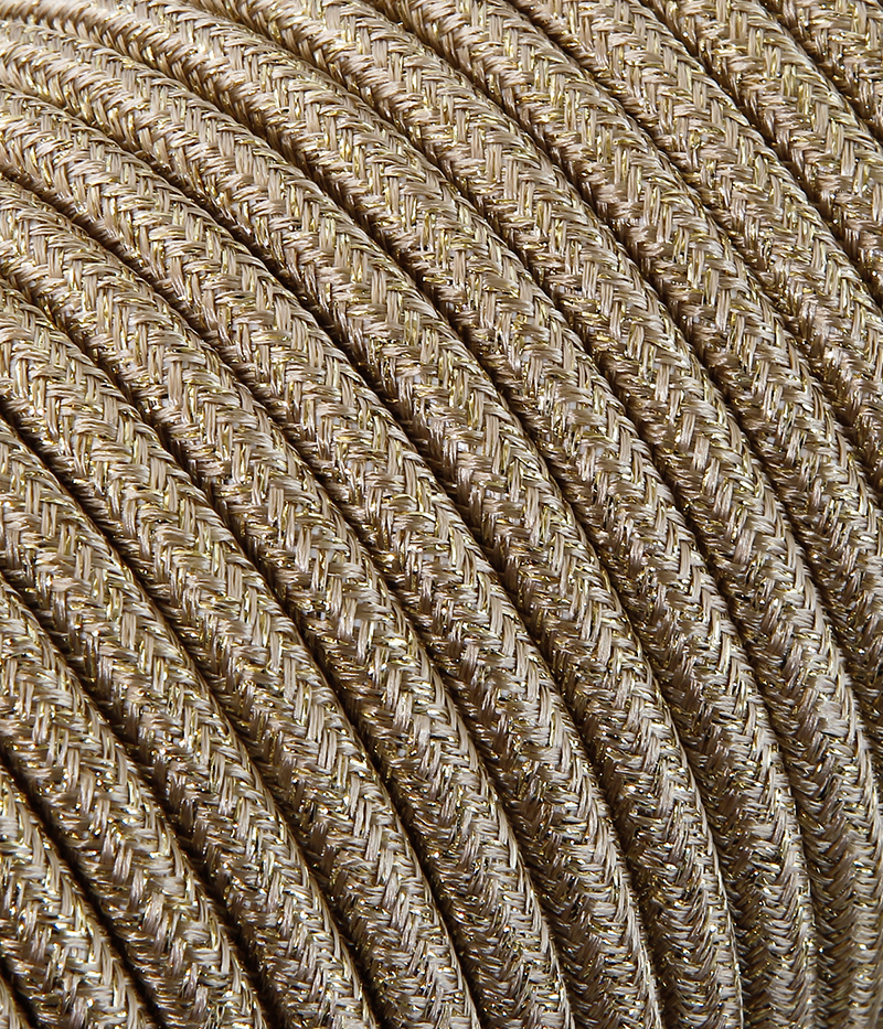 Verlängerungskabel Textil Gold metallic TO458