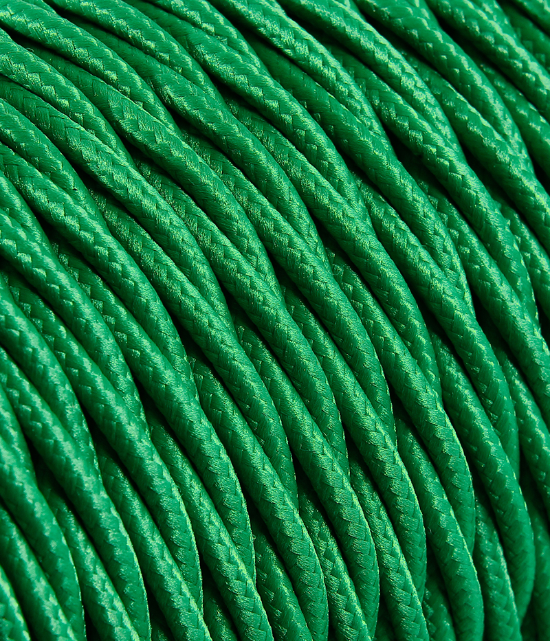 Textilkabel Grün verdrillt TR2, 2 x 0,75mm²