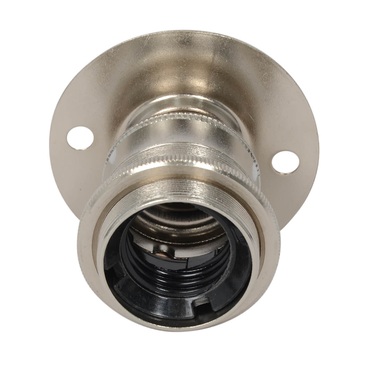 Aufbaufassung mit Stellring für Lampenschirm E27 Nickel