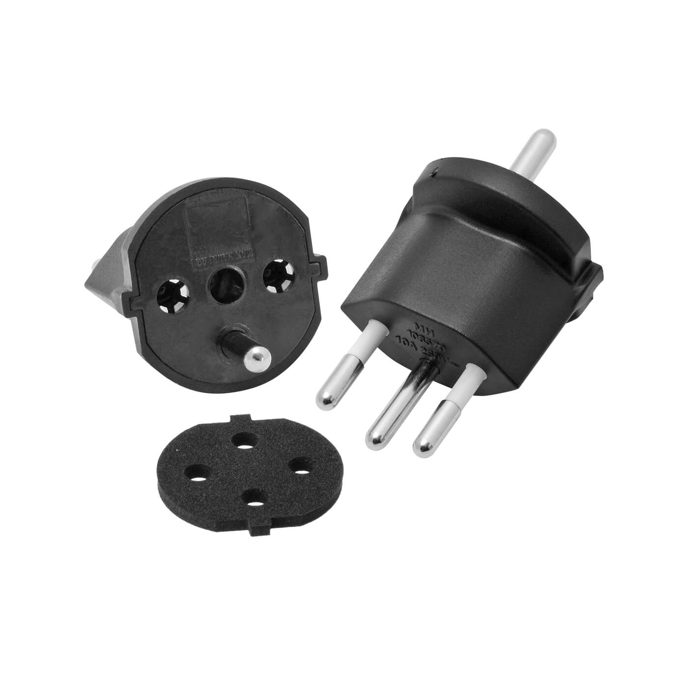 Fixadapter Typ12/Schuko 3-polig Schwarz