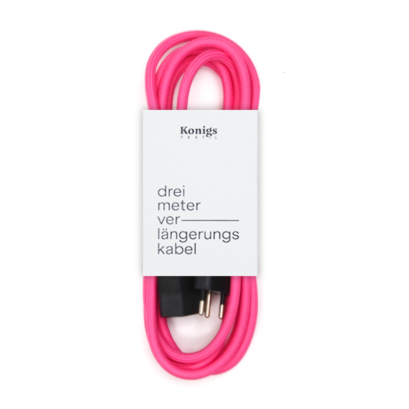 Verlängerungskabel Textil Pink TO56