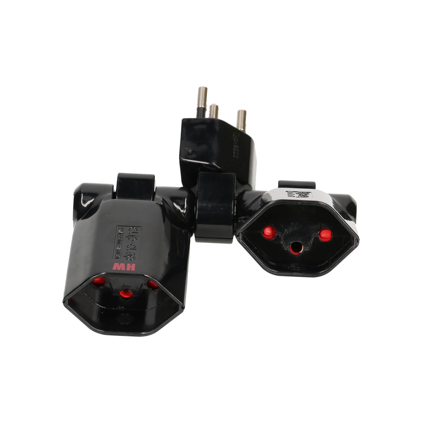 Mehrfachstecker Clip-Clap 2x Typ13 3-polig schwarz