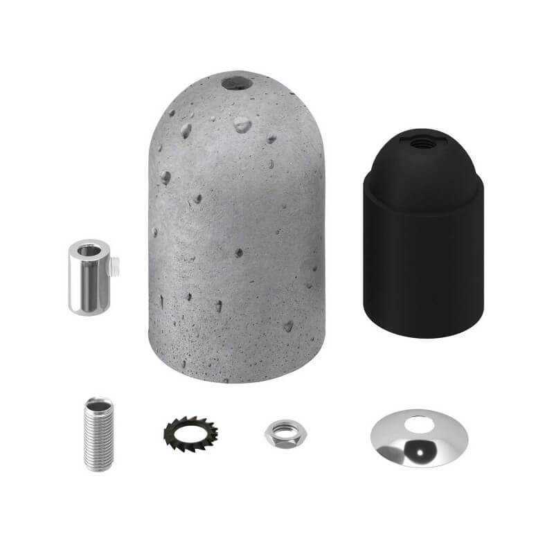 Lampenfassung E27 Beton Hellgrau
