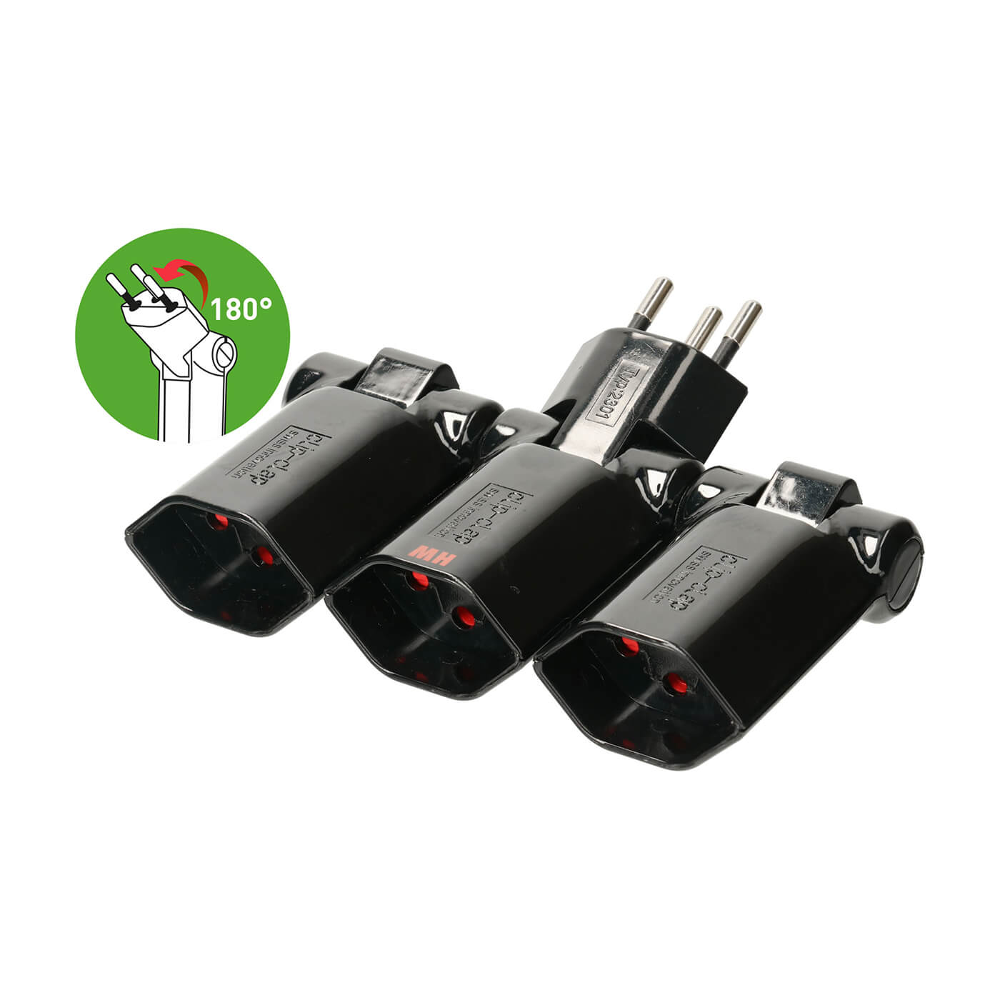 Mehrfachstecker Clip-Clap 3x Typ13 3-polig schwarz