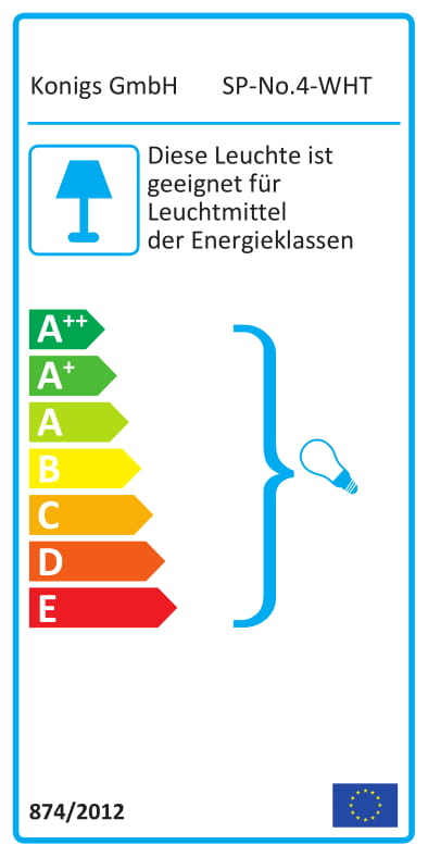 Leuchtmittel für Emaille Lampenschirm Classic Weiss