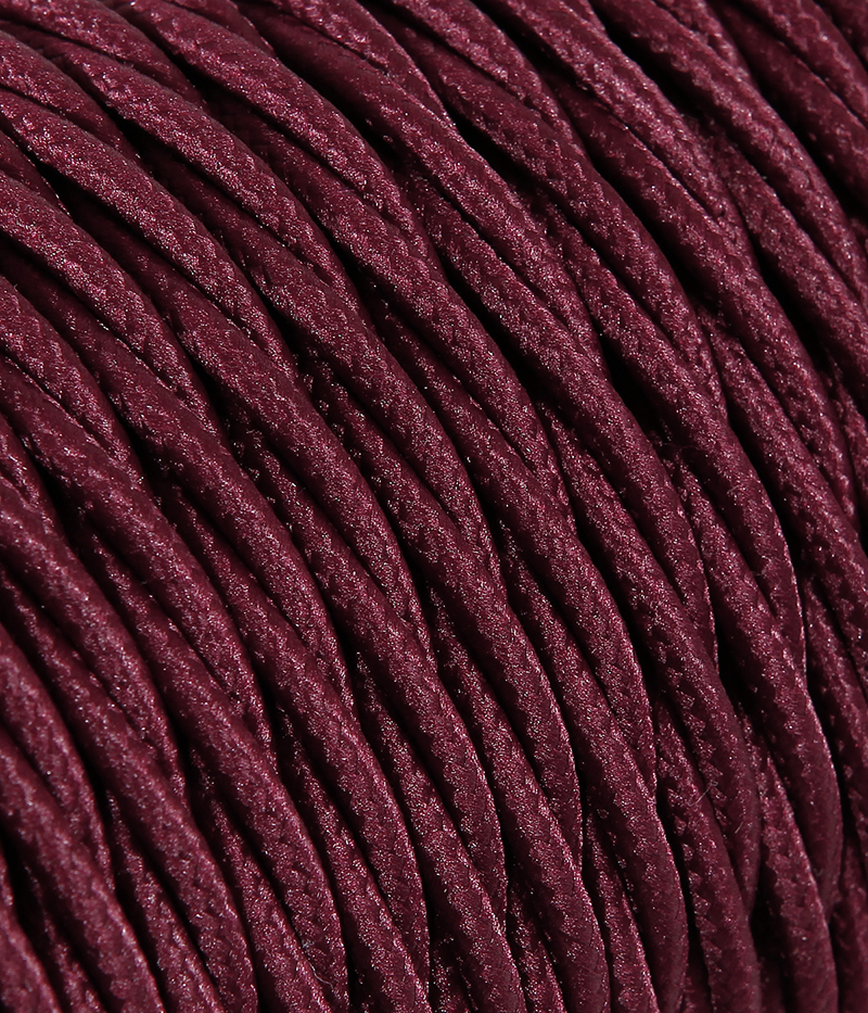 Textilkabel Bordeaux verdrillt TR73, 2 x 0,75mm²