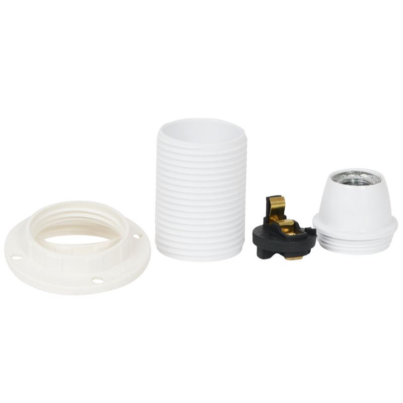 Lampenfassung E14 Thermoplast mit Aussengewinde Weiss