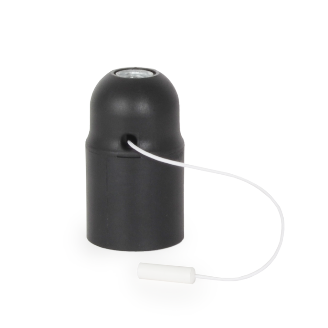Lampenfassung E27 Thermoplast mit Zugschnur Glattmantel
