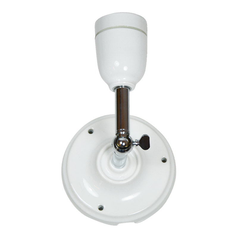 Wandleuchte "High Neck" Weiss Chrome Porzellan