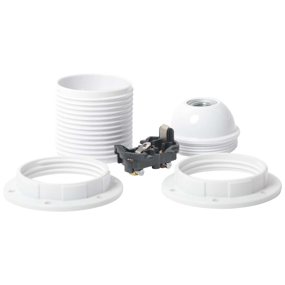 Lampenfassung E27 Thermoplast mit Aussengewinde Weiss