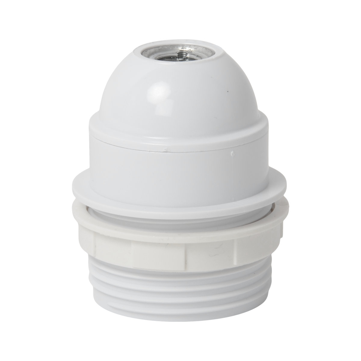 Lampenfassung E27 Thermoplast mit Anschlag Weiss