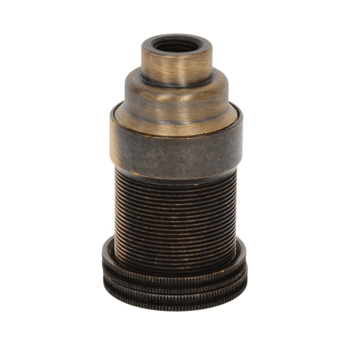 Lampenfassung E14 mit Stellringen und M10x1 Gewinde Brushed Antique