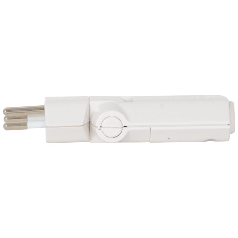 3-poliger Dreh-Winkelstecker T12 weiss Konigs