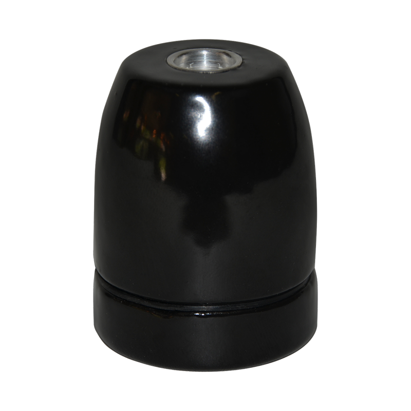 Lampenfassung E27 Porzellan schwarz "Classic"