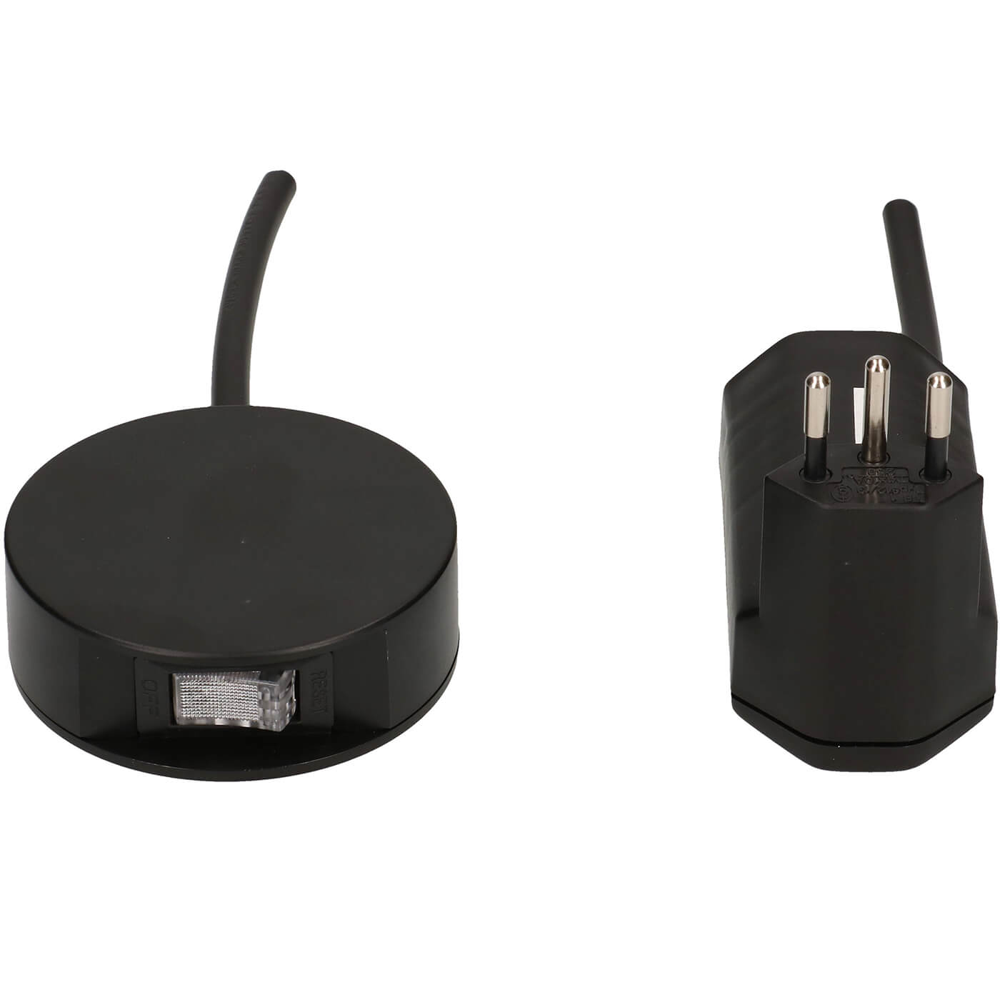 Zwischenstecker Typ12/Typ13 Schwarz mit Schalter
