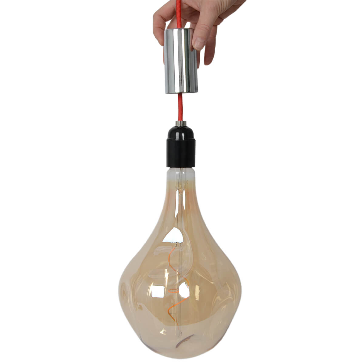 Lampenfassung E27 Zylinder Chrome