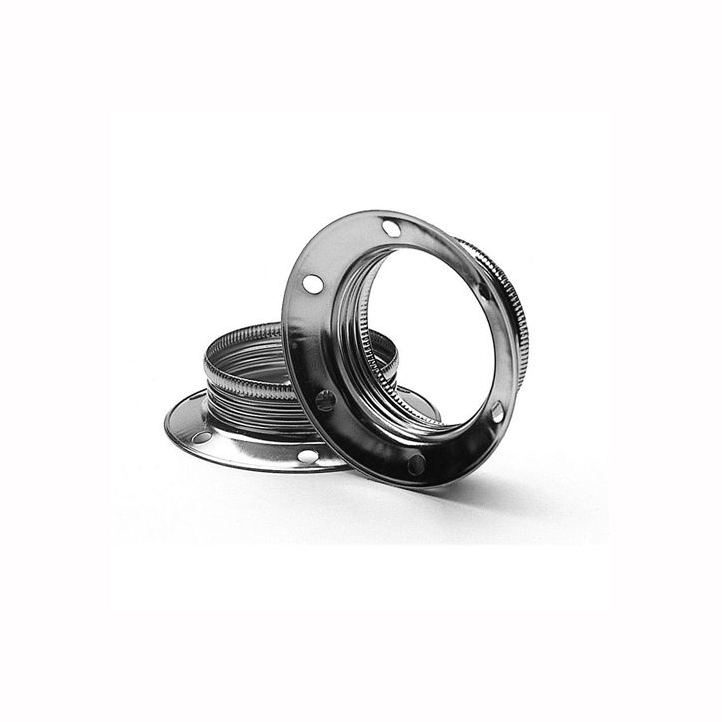 Stellring E27 gross Stahl Vernickelt