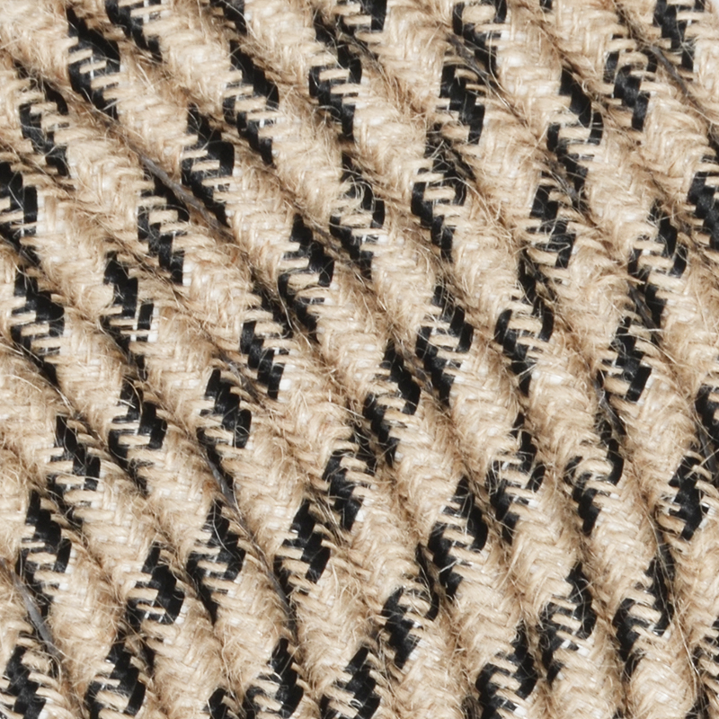 Textilkabel Jute/Schwarz TO252, 3 x 0,75mm²